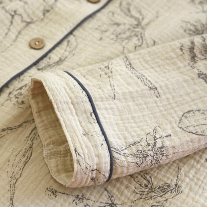 Ownkoti Elegant Vintage Floral Cotton Loungewear Set - image 10