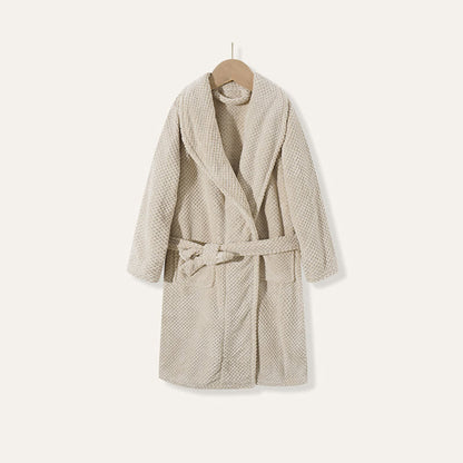 Ownkoti Simple Solid Plush Warm Child Robe - Coffee - Child:160cm - image 4