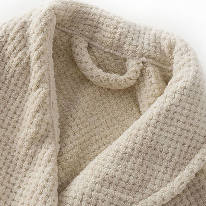 Ownkoti Simple Solid Plush Warm Child Robe - image 5