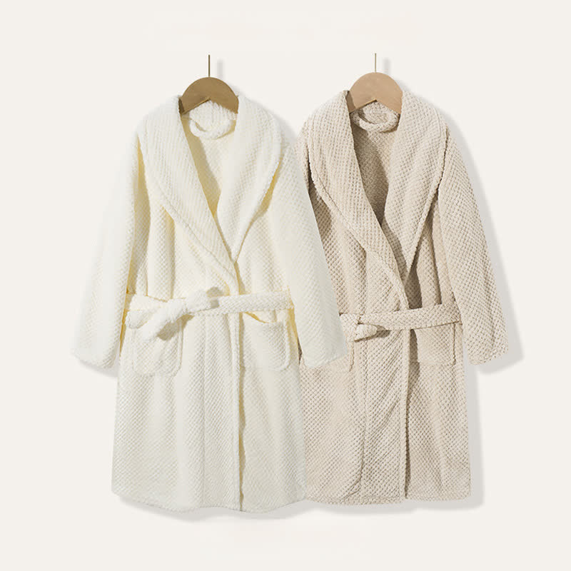 Ownkoti Simple Solid Plush Warm Child Robe - image 2