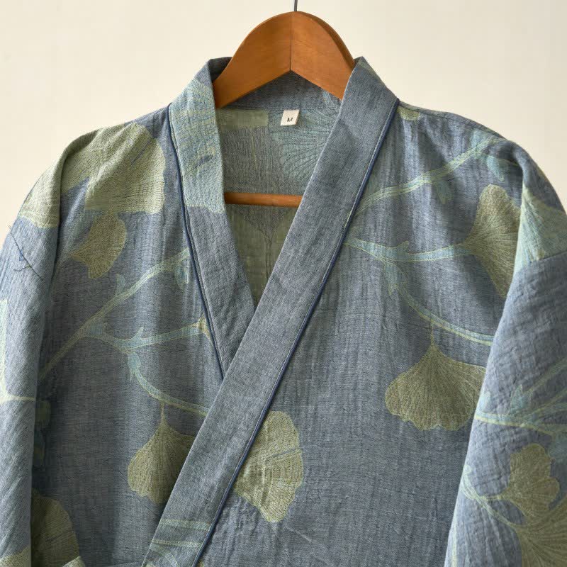 Ownkoti Ginkgo Leaf Organic Cotton Kimono Loungewear - image 2