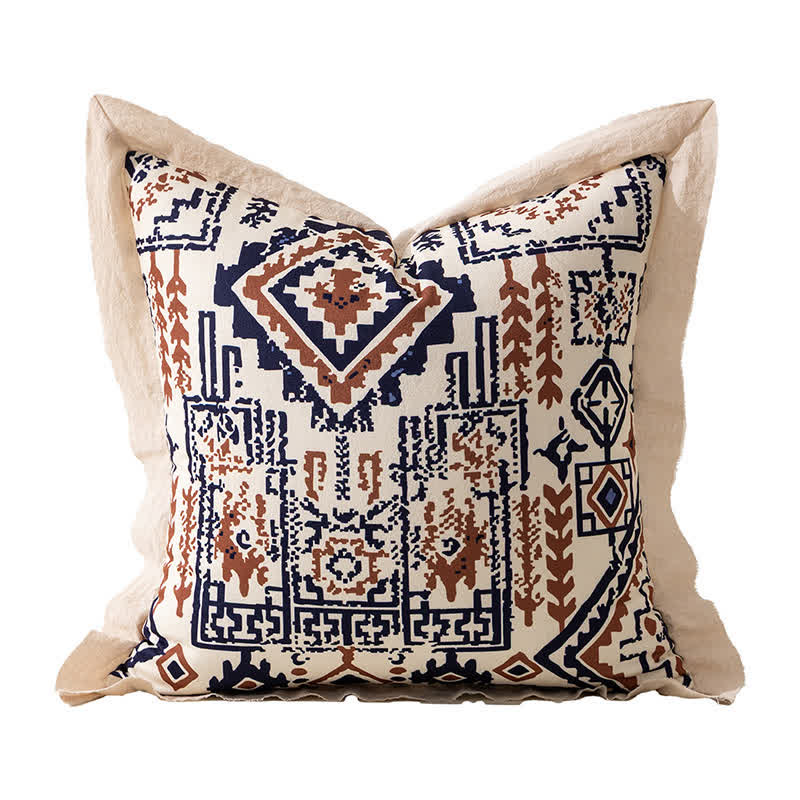 Ownkoti Vintage Throw Pillow Cover with Flanged Edge - B - 18" x 18" - image 8