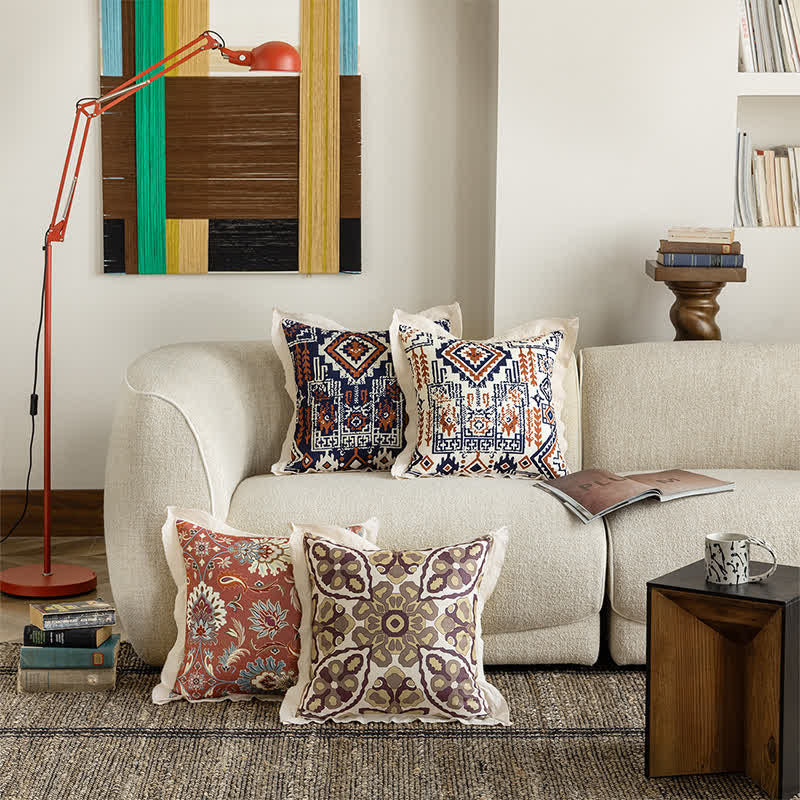 Ownkoti Vintage Throw Pillow Cover with Flanged Edge - image 1