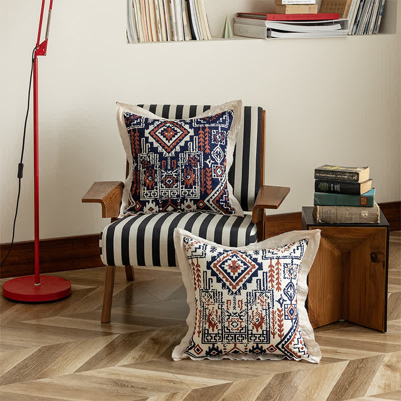 Ownkoti Vintage Throw Pillow Cover with Flanged Edge - image 3