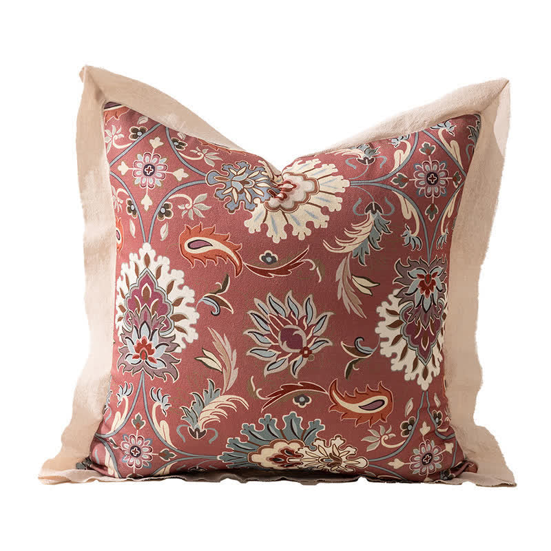 Ownkoti Vintage Throw Pillow Cover with Flanged Edge - C - 18" x 18" - image 10
