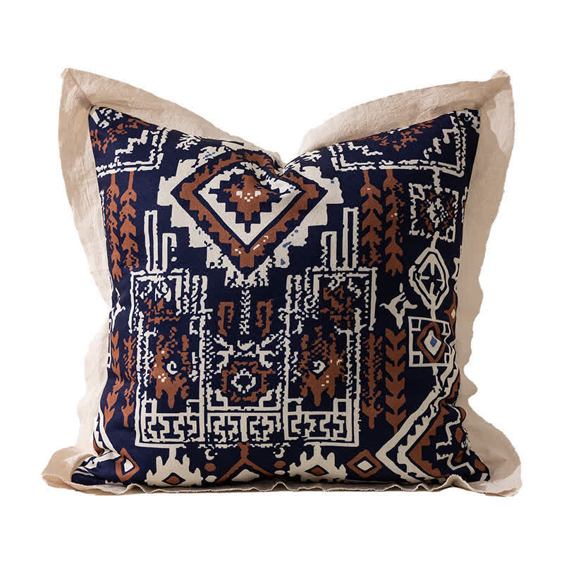 Ownkoti Vintage Throw Pillow Cover with Flanged Edge - A - 18" x 18" - image 5