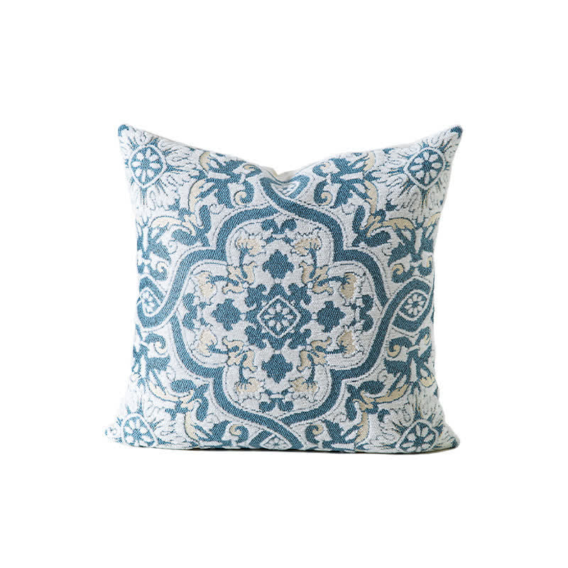 Ownkoti Jacquard Tonal Medallion Throw Pillow Cover - Blue - 18" x 18" - image 2