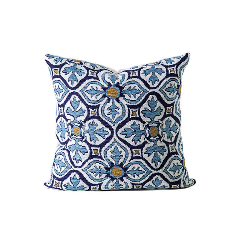 Ownkoti Vintage-Inspired Chenille Throw Pillow Cover - Blue - 18" x 18" - image 3