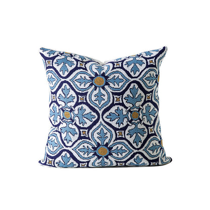 Ownkoti Vintage-Inspired Chenille Throw Pillow Cover - Blue - 18" x 18" - image 3