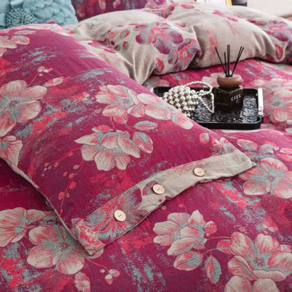 Ownkoti Peach Blossom Cotton Double Gauze Bedding Set(4PCS) - image 5