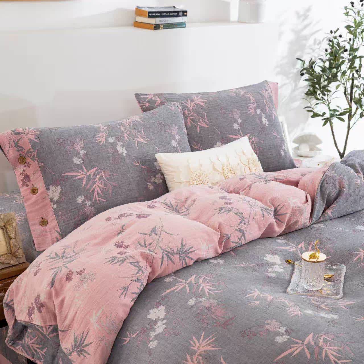 Ownkoti Bamboo Leaf Cotton Double Gauze Bedding Set(4PCS) - image 2