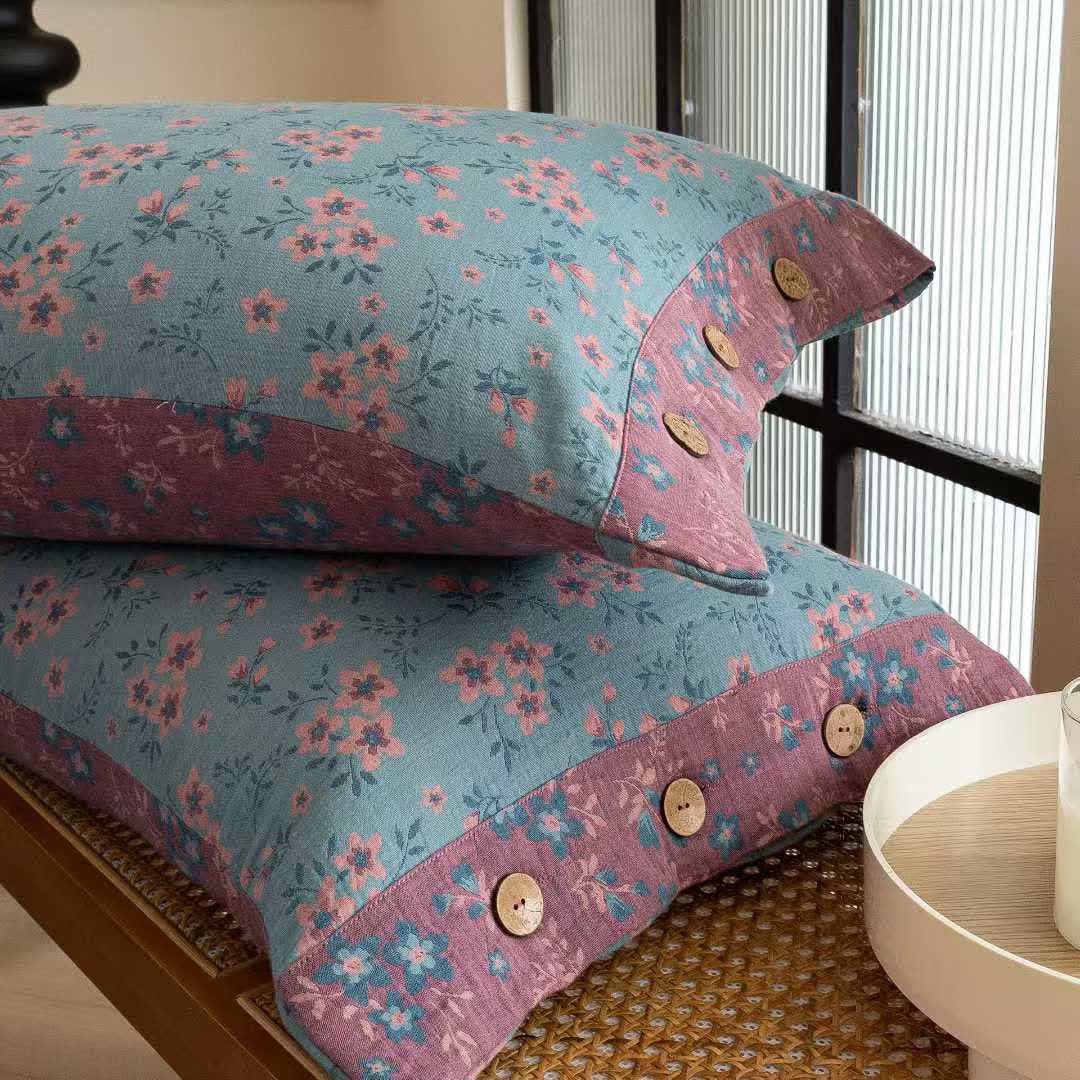 Ownkoti Rustic Floral Cotton Double Gauze Bedding Set(4PCS) - image 6