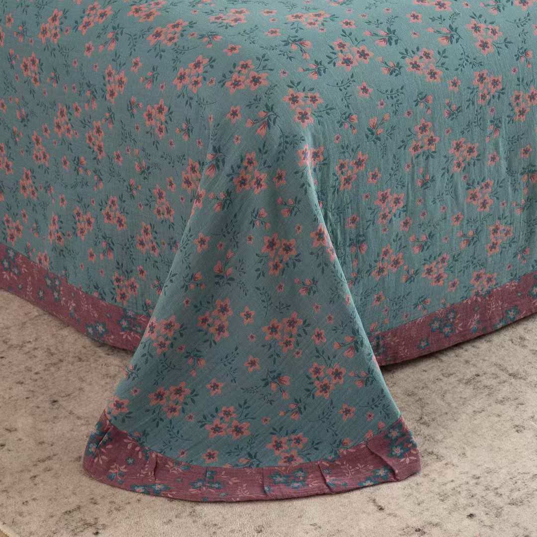Ownkoti Rustic Floral Cotton Double Gauze Bedding Set(4PCS) - image 7