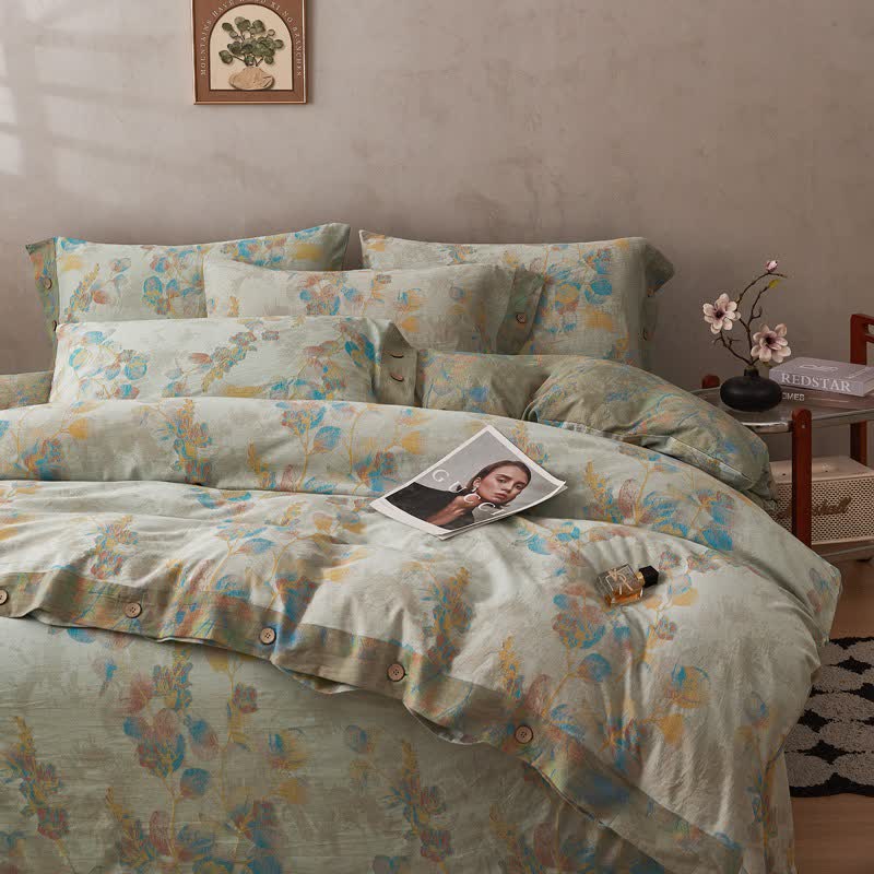 Ownkoti Refresh Botanical Cotton Bedding Set(4PCS) - image 4