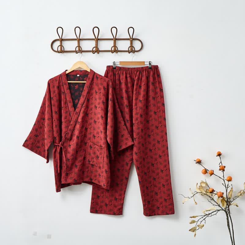 Ownkoti Ginkgo Organic Cotton Kimono Loungewear Set - image 6