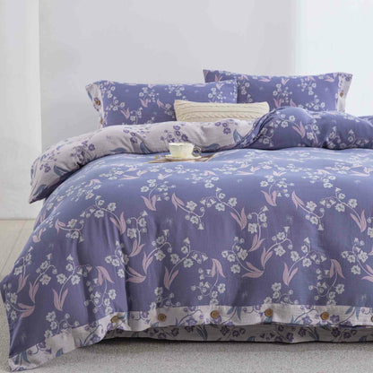 Ownkoti Elegant Floral Cotton Double Gauze Bedding Set(4PCS) - image 1