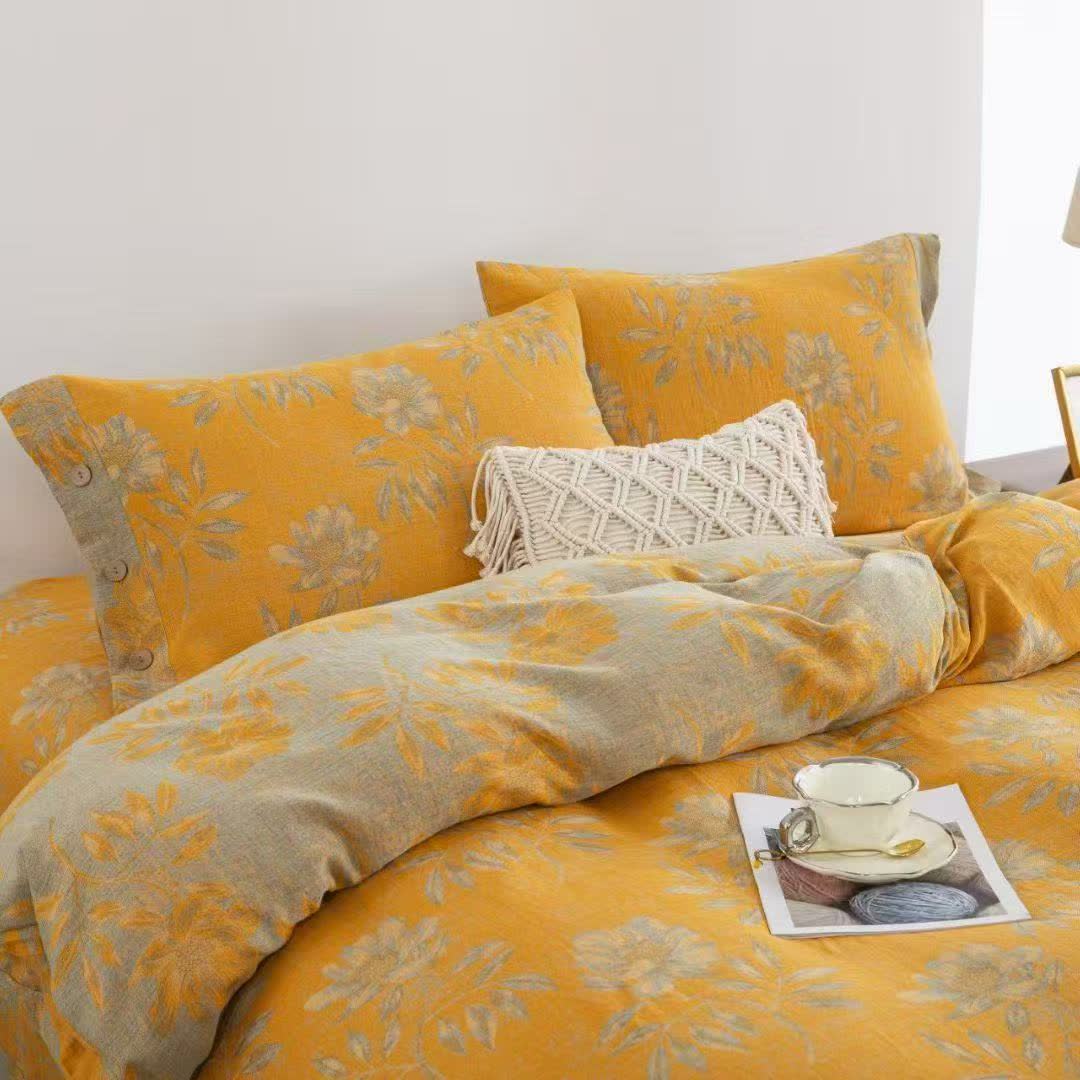 Ownkoti Floral Blossom Cotton Gauze Bedding Set(4PCS) - image 2