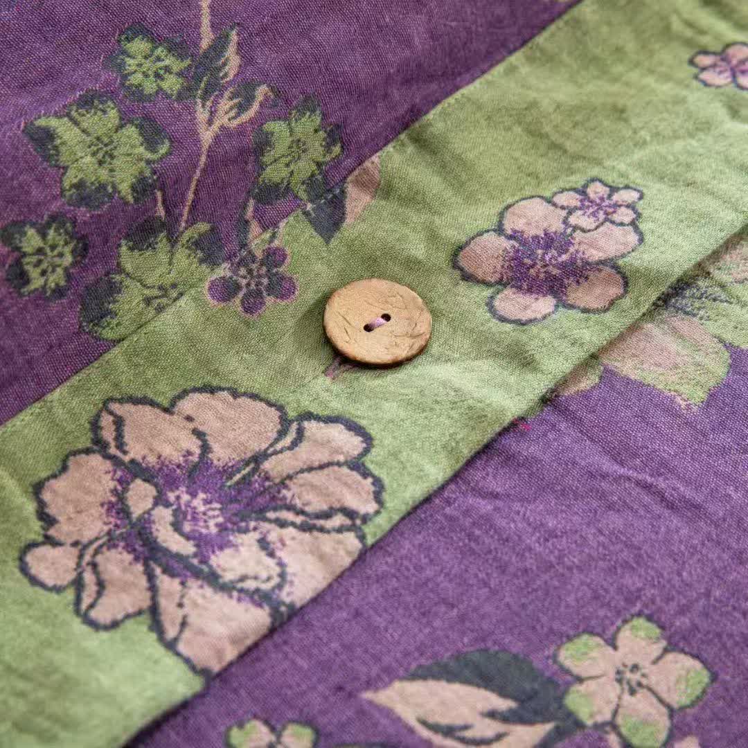 Ownkoti Peony Cotton Gauze Button Bedding Set(4PCS) - image 6