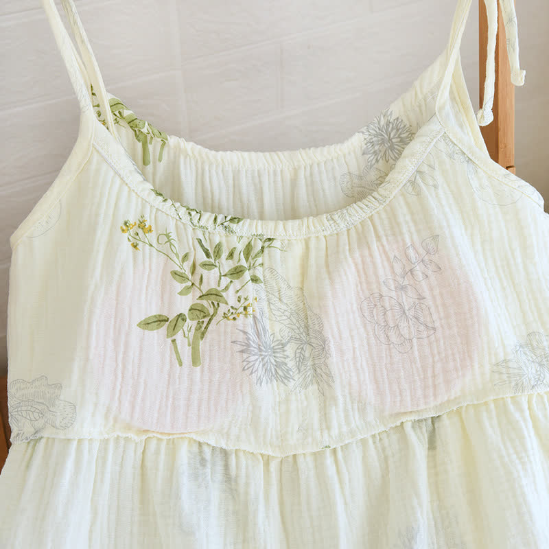 Ownkoti Leaf Print Camisole Cotton Pajama Set - image 6