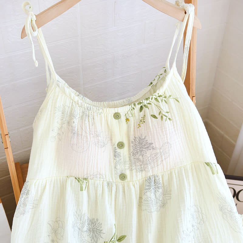 Ownkoti Leaf Print Camisole Cotton Pajama Set - image 4