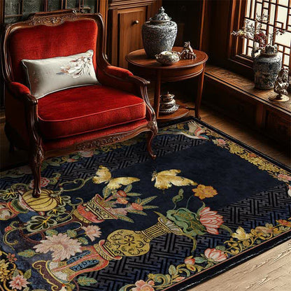 Ownkoti Vintage Floral & Bird Foldable Area Rug - image 3
