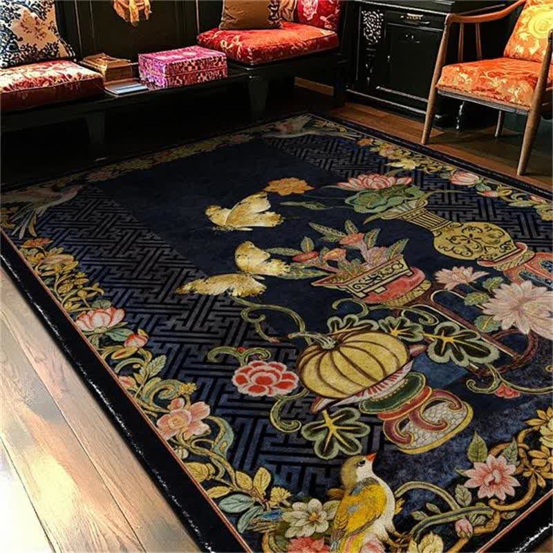 Ownkoti Vintage Floral & Bird Foldable Area Rug - image 4