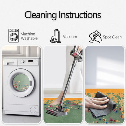 Ownkoti Maple Leaf Floral Anti-Slip Area Rug - image 6