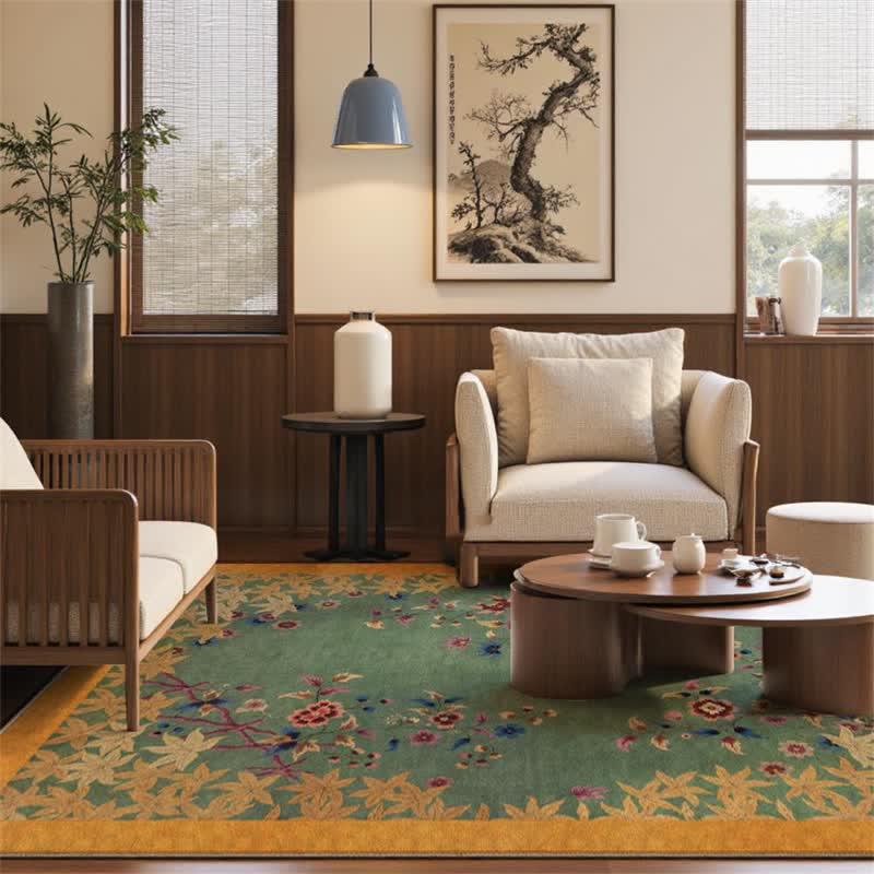 Ownkoti Maple Leaf Floral Anti-Slip Area Rug - image 2