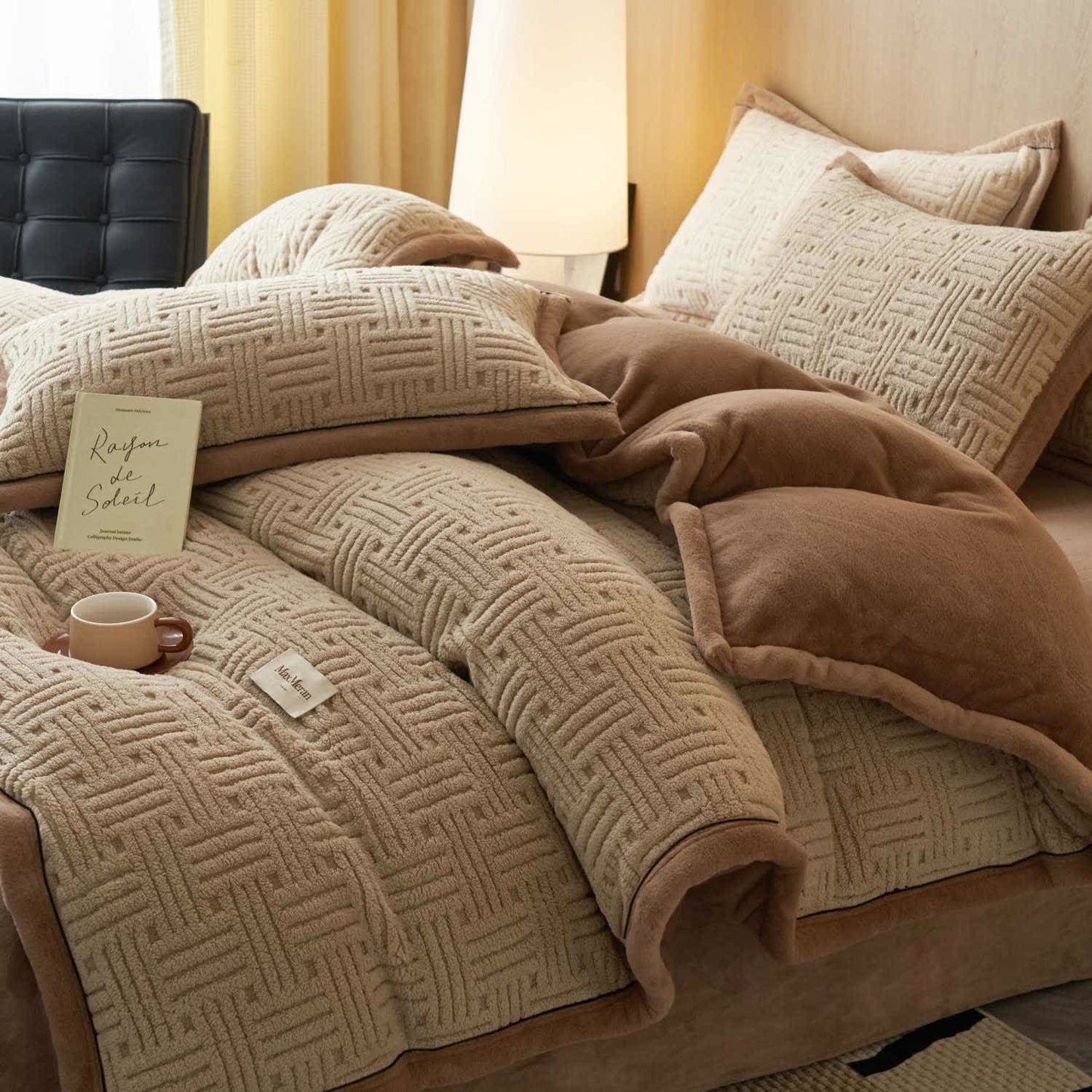 Ownkoti Stripe Knot Textured Plush Bedding Set - image 5