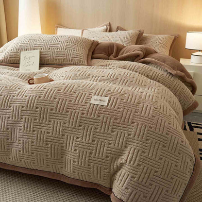 Ownkoti Stripe Knot Textured Plush Bedding Set - image 3