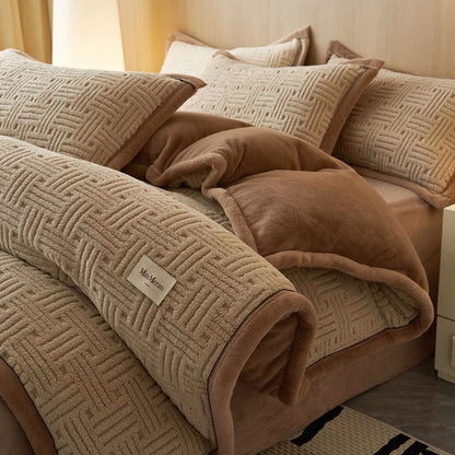 Ownkoti Stripe Knot Textured Plush Bedding Set - image 2