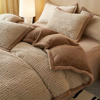 Ownkoti Stripe Knot Textured Plush Bedding Set - image 4