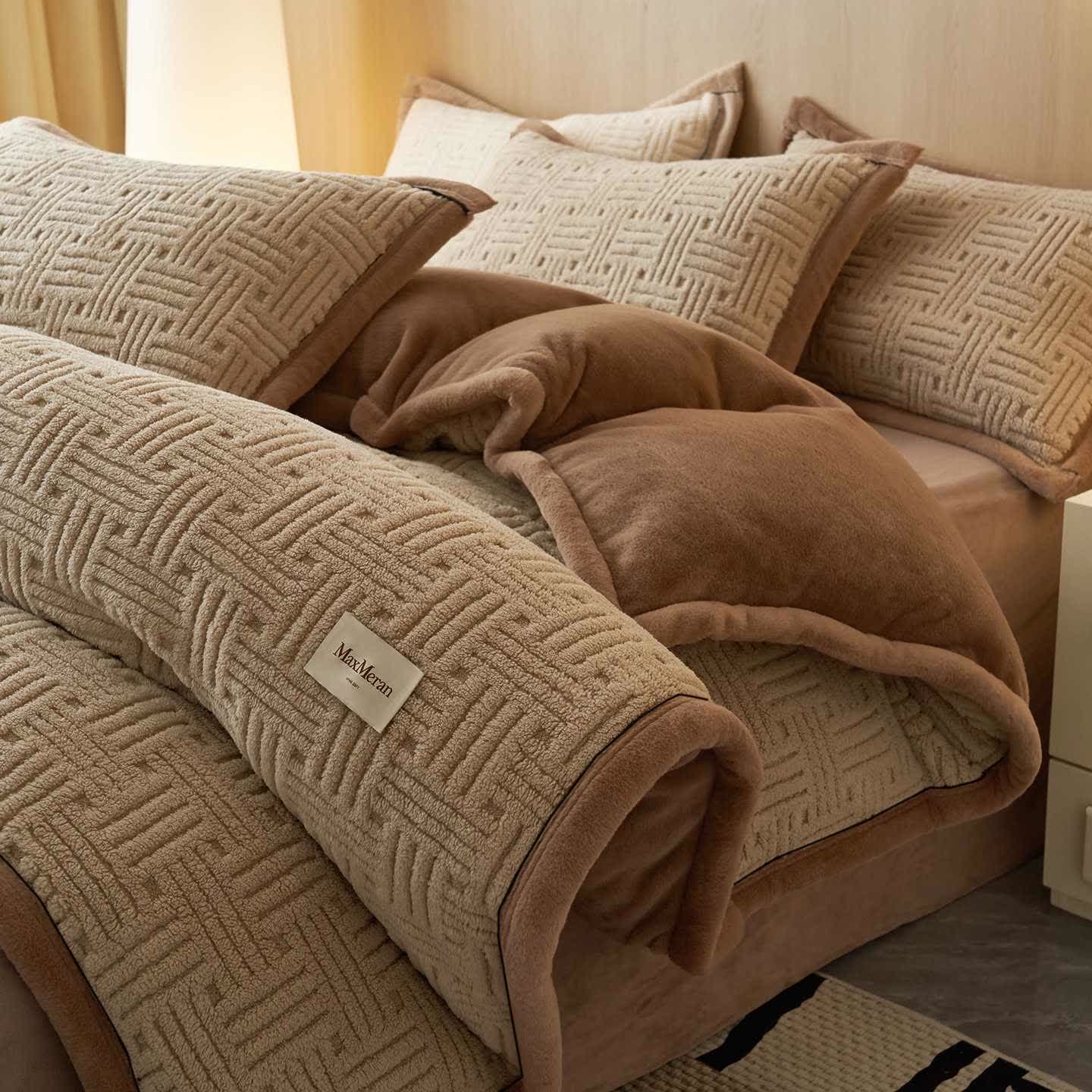 Ownkoti Stripe Knot Textured Plush Bedding Set - image 2