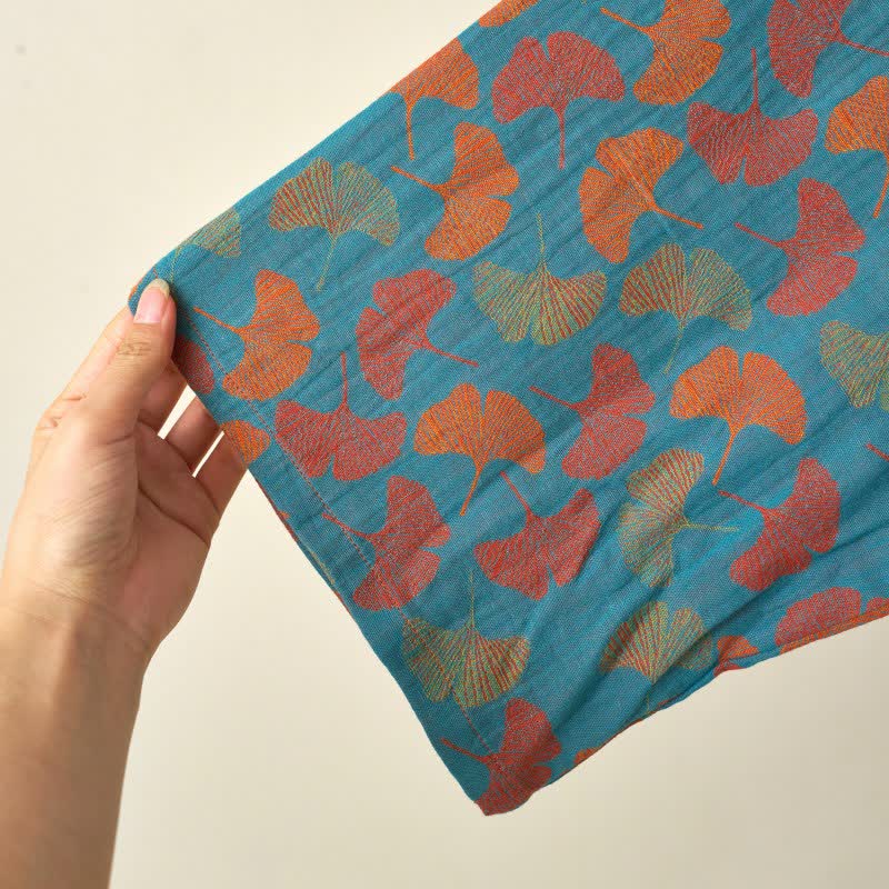 Ownkoti Ginkgo Leaf Cotton Kimono Loungewear Set - image 4