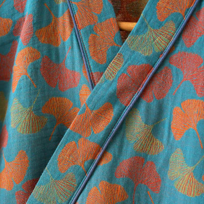 Ownkoti Ginkgo Leaf Cotton Kimono Loungewear Set - image 3