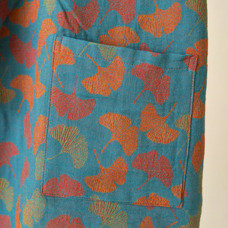 Ownkoti Ginkgo Leaf Cotton Kimono Loungewear Set - image 5