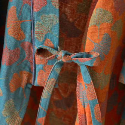 Ownkoti Ginkgo Leaf Cotton Kimono Loungewear Set - image 10
