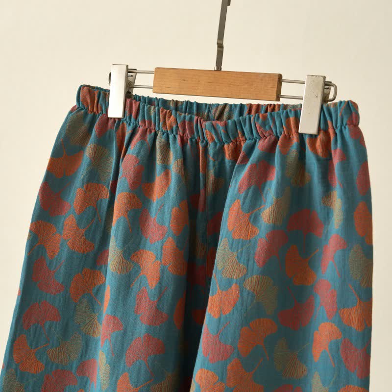 Ownkoti Ginkgo Leaf Cotton Kimono Loungewear Set - image 7