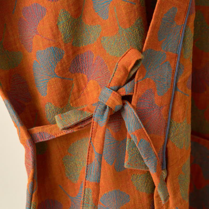 Ownkoti Ginkgo Leaf Cotton Kimono Loungewear Set - image 16