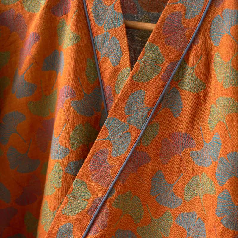 Ownkoti Ginkgo Leaf Cotton Kimono Loungewear Set - image 13