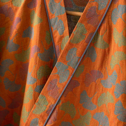 Ownkoti Ginkgo Leaf Cotton Kimono Loungewear Set - image 13