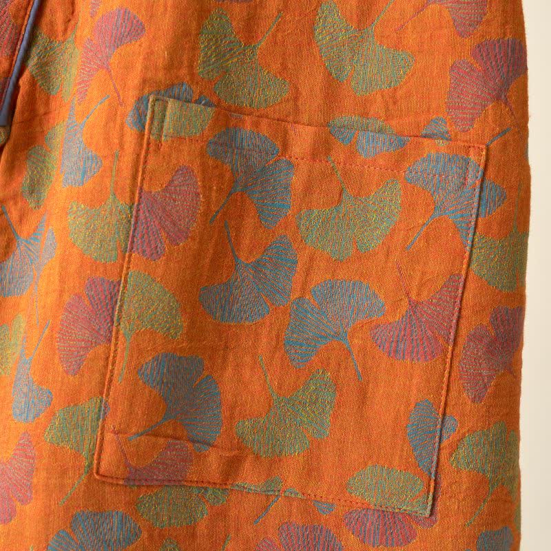 Ownkoti Ginkgo Leaf Cotton Kimono Loungewear Set - image 15