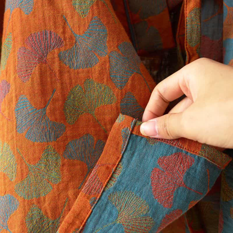 Ownkoti Ginkgo Leaf Cotton Kimono Loungewear Set - image 18