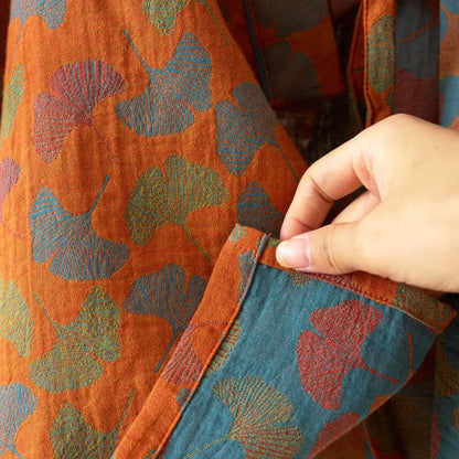 Ownkoti Ginkgo Leaf Cotton Kimono Loungewear Set - image 18