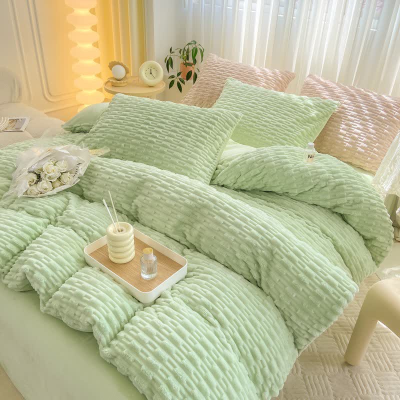 Ownkoti Solid Color Textured Plush Bedding Set - image 17