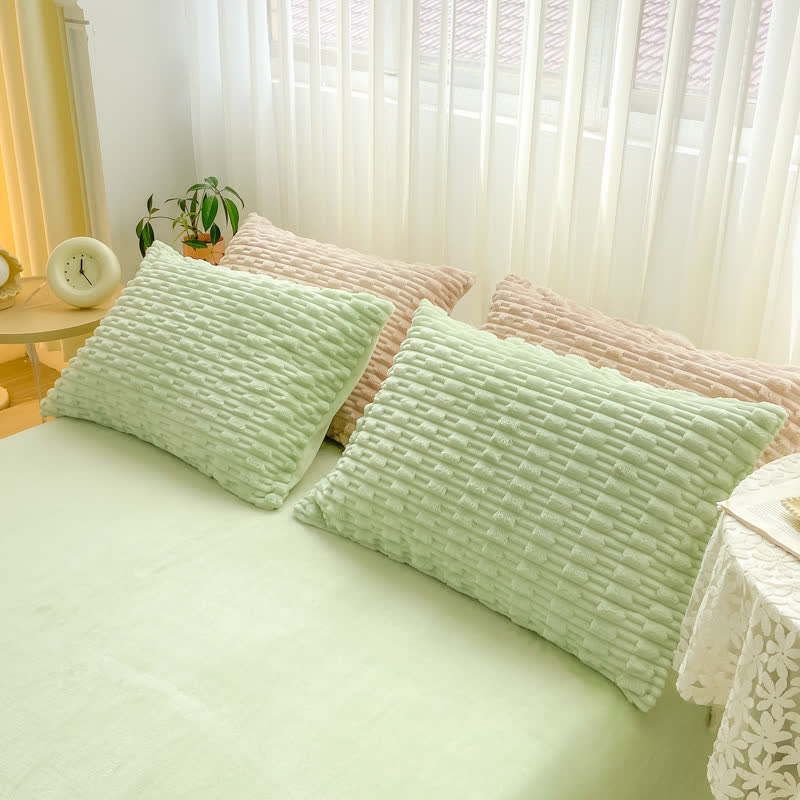 Ownkoti Solid Color Textured Plush Bedding Set - image 19