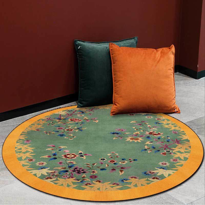 Ownkoti Anti-slip Bright Floral Foldable Round Area Rug - image 2