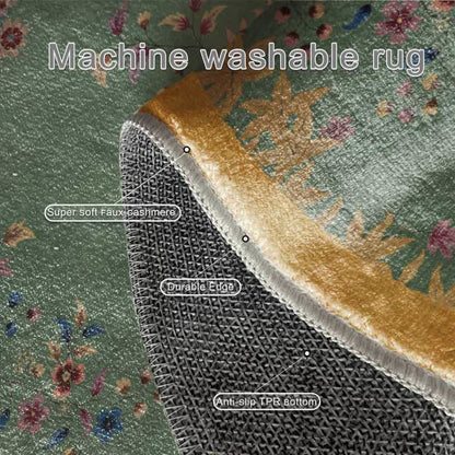 Ownkoti Anti-slip Bright Floral Foldable Round Area Rug - image 5