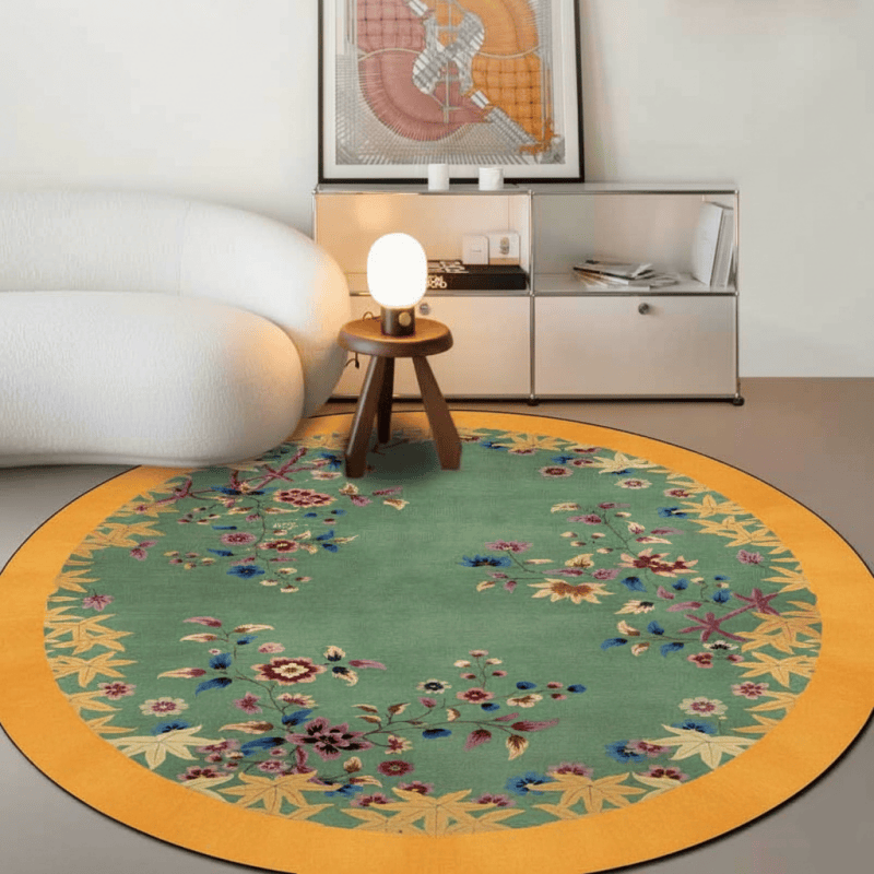 Ownkoti Anti-slip Bright Floral Foldable Round Area Rug - image 1