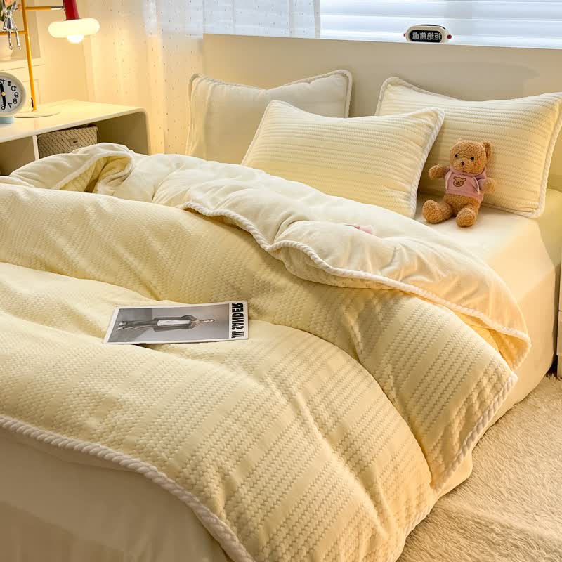 Ownkoti Wavy Stripe Jacquard Plush Bedding Set - image 8